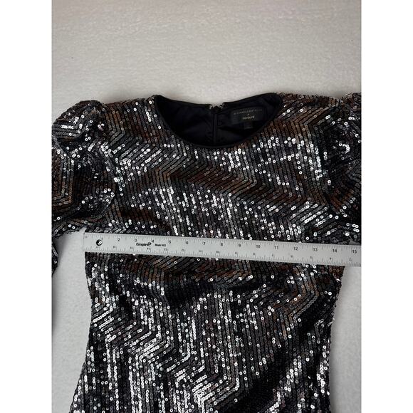 Revolve X Michael Costello Leanne sequin mini dress size S silver black - Picture 8 of 11
